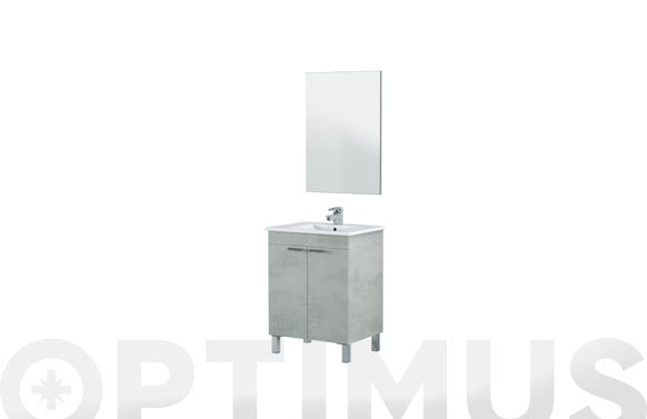 Mueble baño 60cm + espejo lc1-60 cemento 60 x 80 x 45 cm