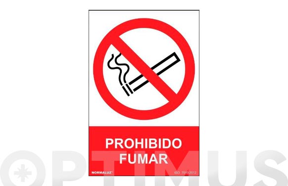 Señal pvc prohibido fumar 300 x 210 mm