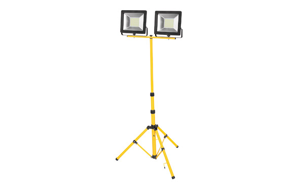 Foco proyector led con trípode ip65 luz fría 5000lm 2x50w 