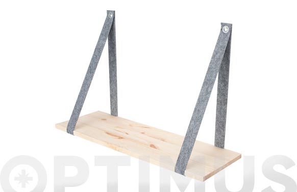 Estante rectangular pino escuadras fieltro 3,5 cm 60 x 20 x 1,5 cm