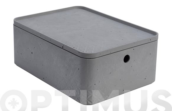 Caja beton rectangular m 8l gris cemento