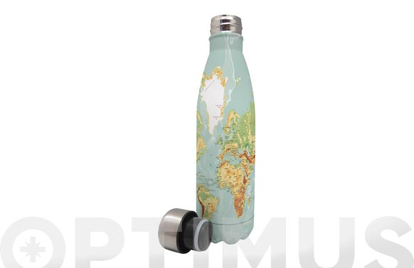 Botella inox termo decorada 500 ml-mapa