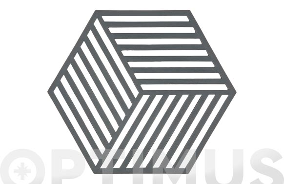 Salvamanteles silicona hexagonal 16 x 14 gris 