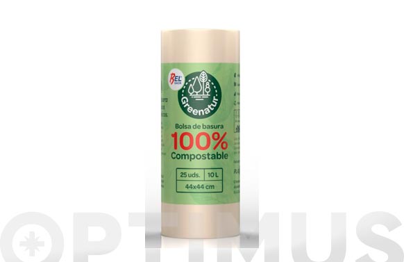 Bolsa de basura 100% compostable 10L Plasbel 25uds - Bazar Corona Todo Hogar