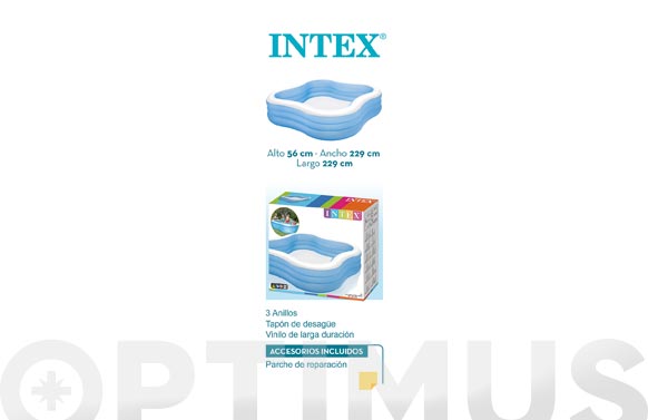 PISCINA AUTOPORTANTE INFANTIL AZUL 1250 L 229X229X56CM 57495 3