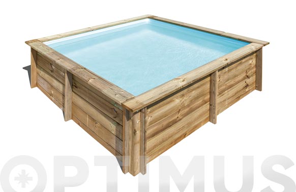 Piscina cuadrada madera...