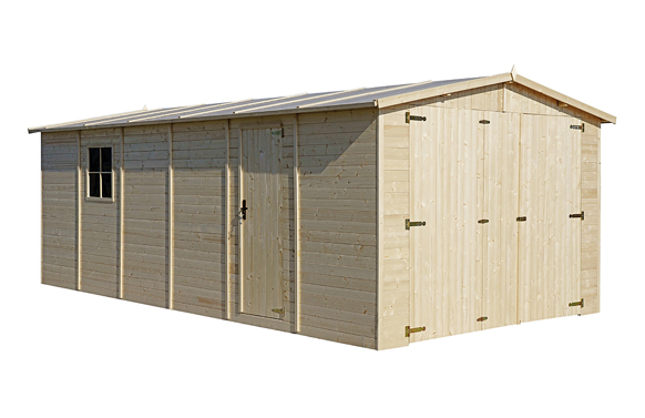 Garaje de madera 18 m2 mikhail medidas 600 x 300 x 222/192 cm 
