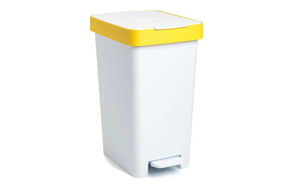 Cubo con pedal smart 25l reciclaje amarillo-26x36x47cm