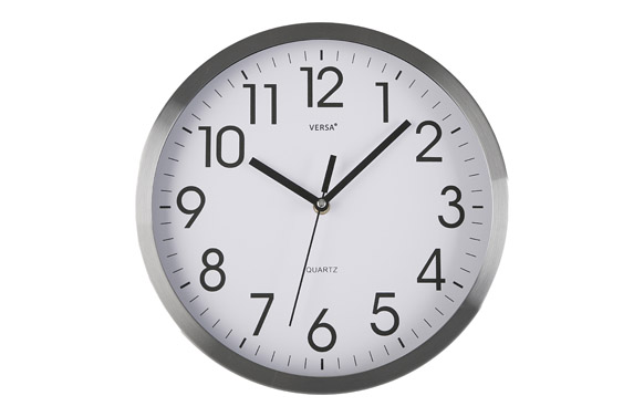 Reloj pared redondo ø30,5 cm - aluminio