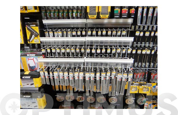 EXPOSITOR MODULO 9 GANCHOS SOPORTE BROCAS 50 CM 9130150 0084 2