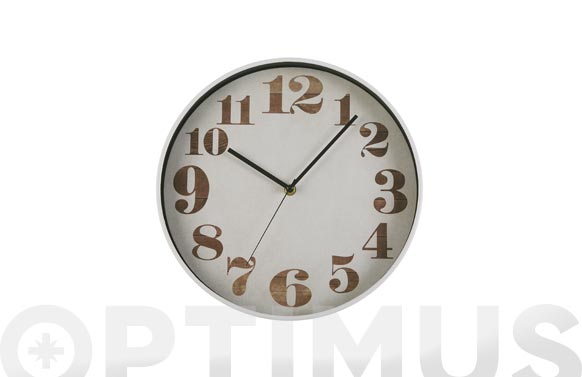 Reloj pared redondo vintage ø30 cm - blanco