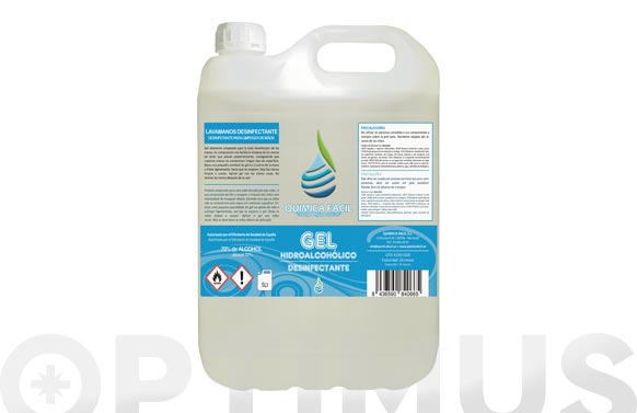 Gel hidroalcoholico desinfectante 5 l