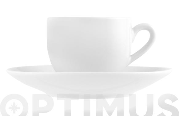 Taza cafe con plato porcelana sweden blanco - 10 cl
