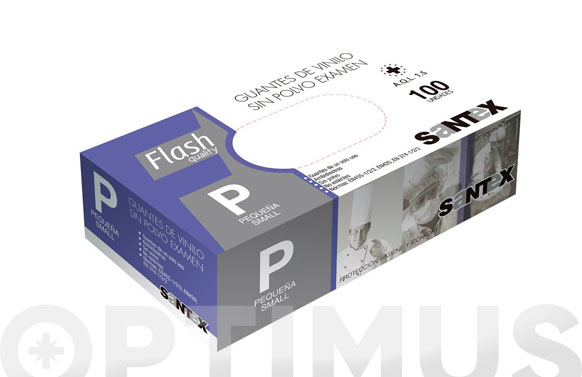 Guante desechable vinilo sin polvo 100 uds t. mediana