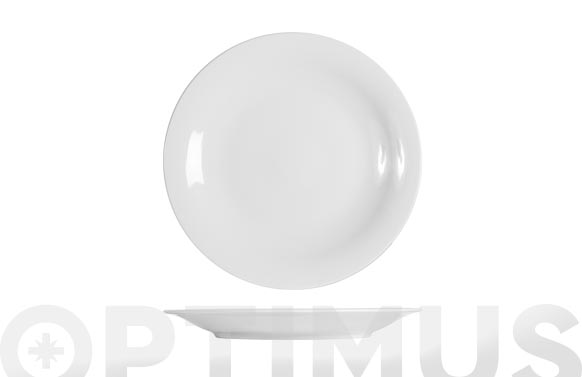 Plato porcelana grabado blanco presentacion-31 cm