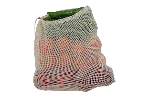 Bolsa malla reutilizable para vegetales algodon - set 6 uds