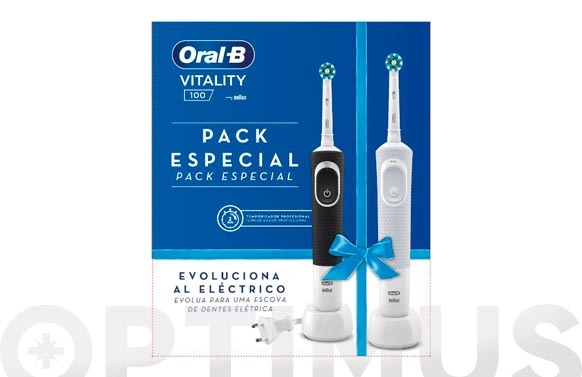Cepillo dental oral-b cross action vitality (pack 2u) blanco/negro