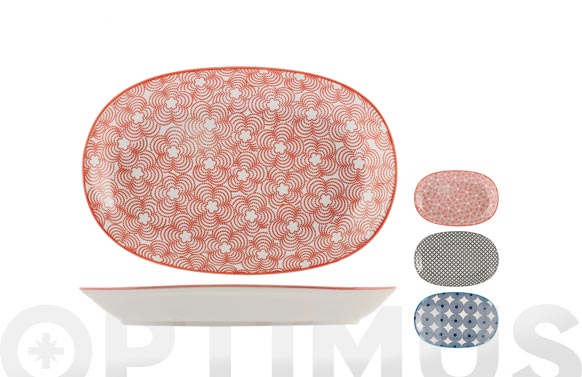 Bandeja porcelana ovalada full decoracion 16 x 23,5 cm - surtida
