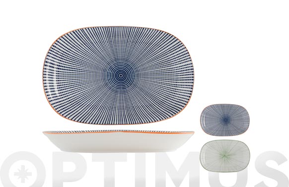 Bandeja porcelana ovalada full decorado 20,5 x 30,5 cm - surtida
