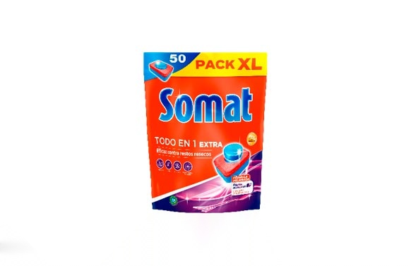 Lavavajillas somat pastillas todo en 1 50 dosis