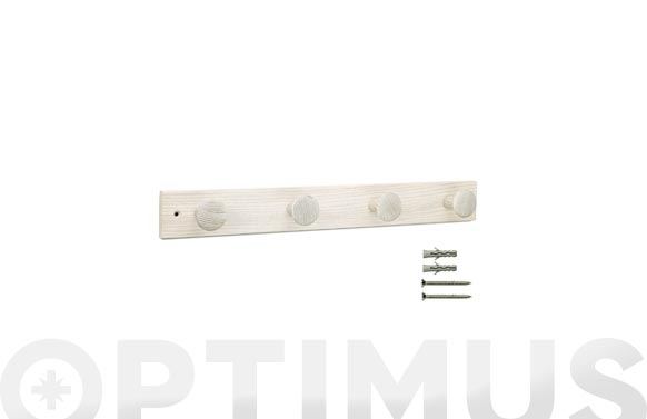 COLGADOR FRESNO 4 POMOS   BLANCO 495 X 6