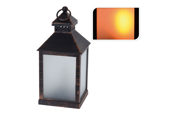 Farol con vela 10x23 cm. 21 led
