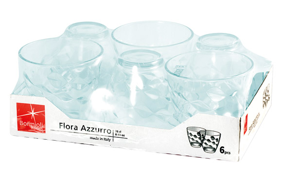 VASO AGUA VIDRIO FLORA PACK 6 UDS 25 CL - AZUL 5120217 3