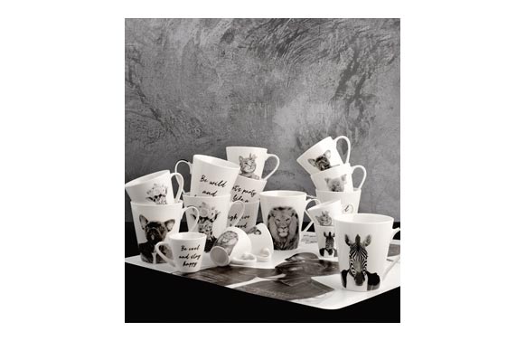 Mug new bone china animals (display) 31 cl - mug