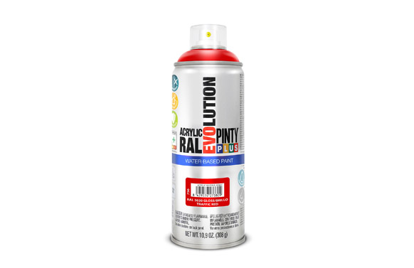 PINTURA SPRAY AL AGUA EVOLUTION WATER BASED 520CC RAL 3020 ROJO TRAFICO BRILLO 756 2