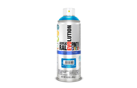 PINTURA SPRAY AL AGUA EVOLUTION WATER BASED 520 CC RAL 5015 AZUL CELESTE BRILLO 771 2
