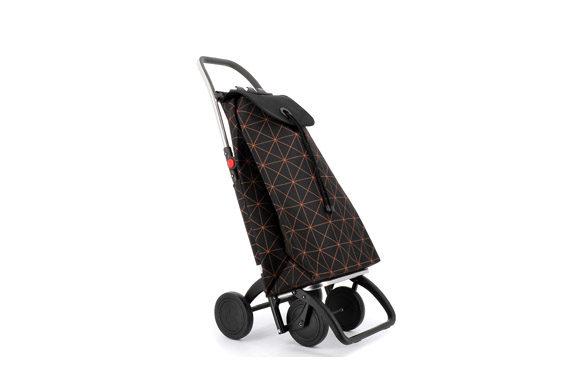 CARRO COMPRA DOS + 2 DOBLE PLEGADO NEGRO CUADRO MANDARINA IMX369 6