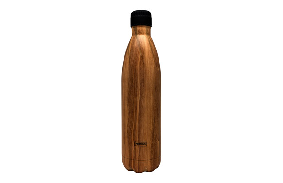 Botella inox termo 1 l - madera