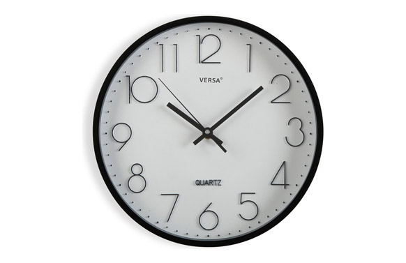 Reloj pared redondo ø 30,5 cm blanco / negro