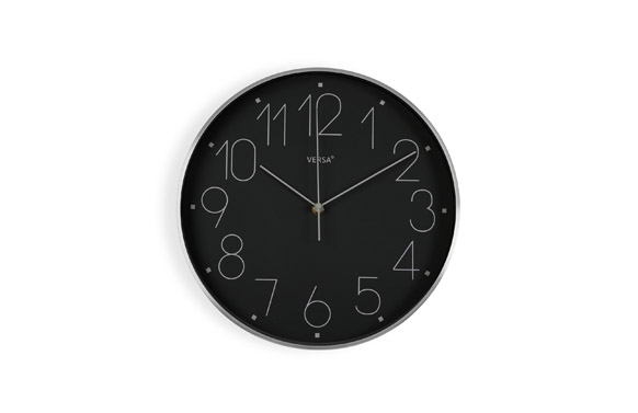 Reloj pared redondo aluminio ø 31 cm negro