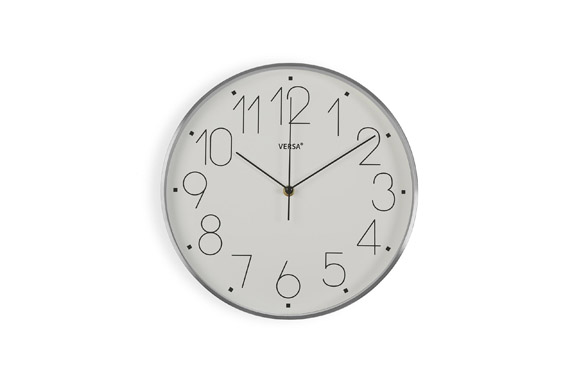 Reloj pared redondo aluminio ø 31 cm blanco
