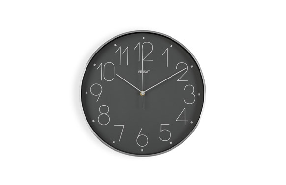 Reloj pared redondo aluminio ø 31 cm gris