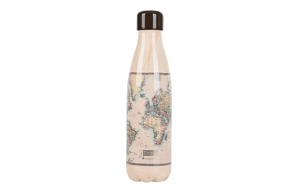 Botella termo inox 500 ml mapa crema
