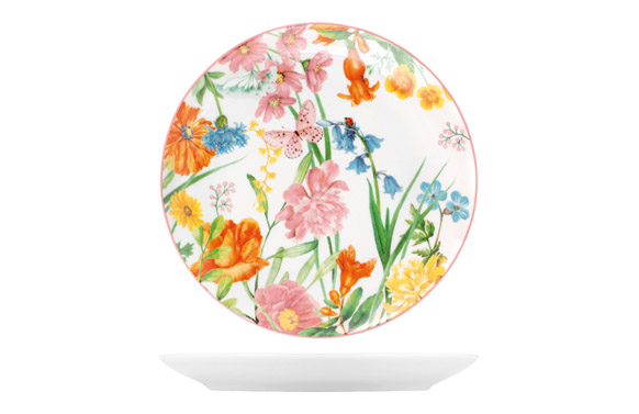 VAJILLA 18 PZAS PORCELANA DECORADA CAROLINE BLANCA 7076700 2