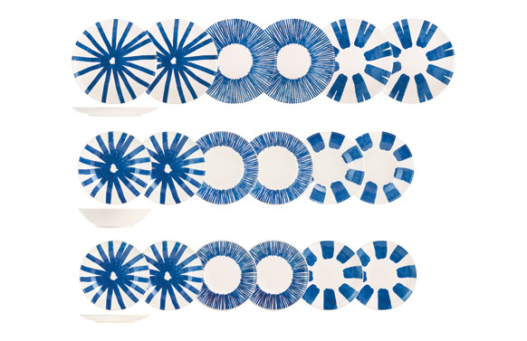 VAJILLA 18 PZAS STONEWARE DECORADA DECORADO ITHAKY AZUL 1542600 1