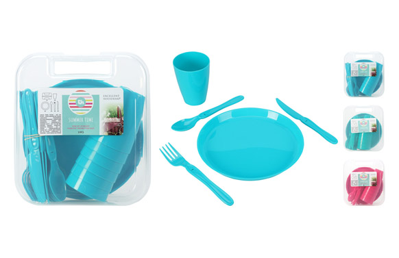 PICNIC PLASTICO SET 31 PCS26,5 X 23 X 10