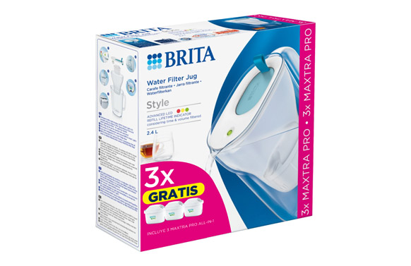 Pack Jarra Filtrante de Cristal BRITA con 1 Filtro Maxtra Pro - Azul