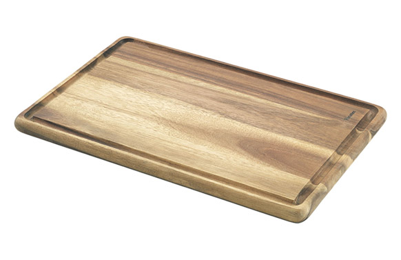 Tabla cortar conica ranurada madera acacia 32 x 21 x 12,5 cm
